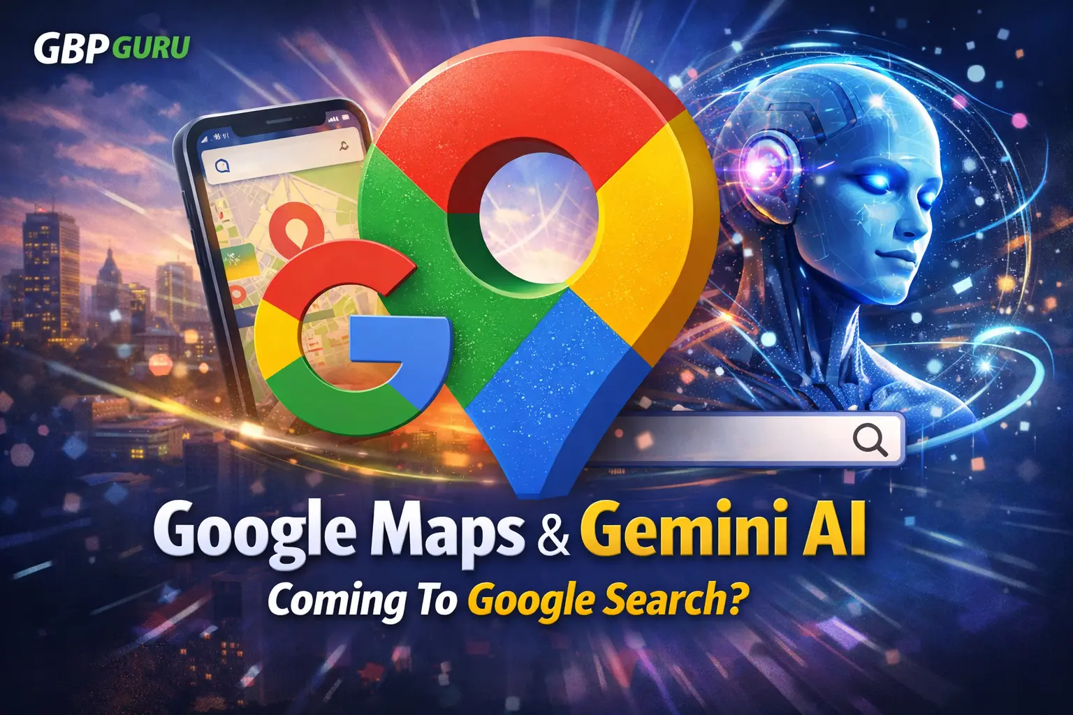 Google Maps integration with Gemini AI showing local search results and AI-powered recommendations in Google Search